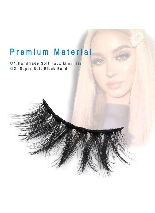 Miss Kiss 6 Pairs Lashes Fluffy Lash Natural Look False Eye Lash Faux Mink Fake eyelashes 3D Lightweight 25MM Cross Style Wispy Pack Soft for Cat Eye Makeup Women Reusable by Miss Kiss  - Image 3