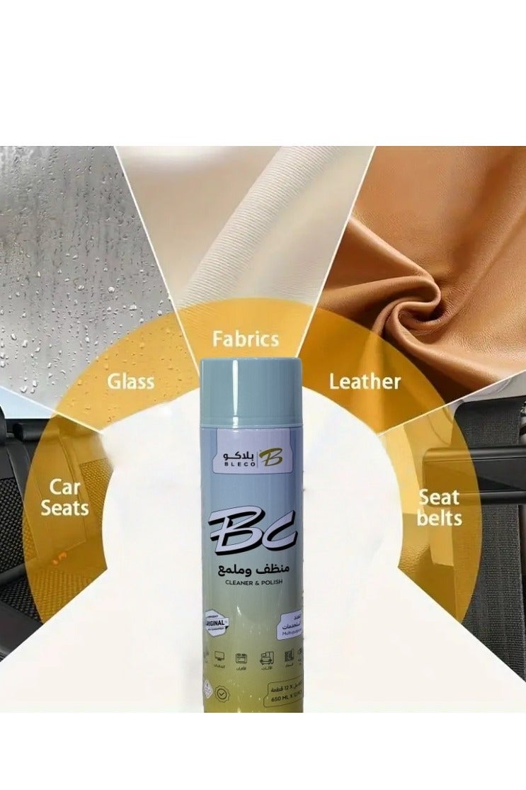 Bleco 650ml/22oz Multi-Purpose Foam Cleaner Spray for Car Interior &  Exterior, Household Cleaning, Suitable for Dashboard, Steering Wheel, Seats - Safe on Surfaces, Easy to Use for Cars, Homes and Offices PU Fabric & Plastic Surface Care - Image 4