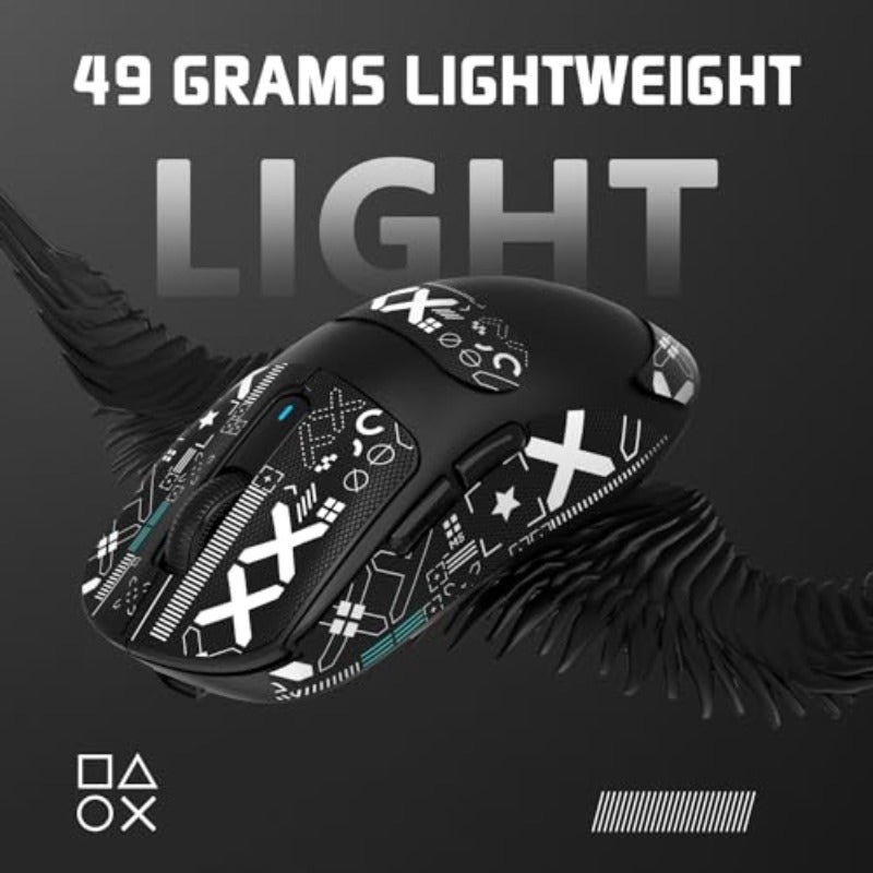 Attack Shark X3 Wireless Gaming Mouse 49g Ultralight PixArt PAW3395 26000 DPI Bluetooth 2.4Ghz Wired Tri-Mode 200Hrs Rechargeable Battery Kailh GM8.0 Switch for MAC Win - BlackTape - Image 5