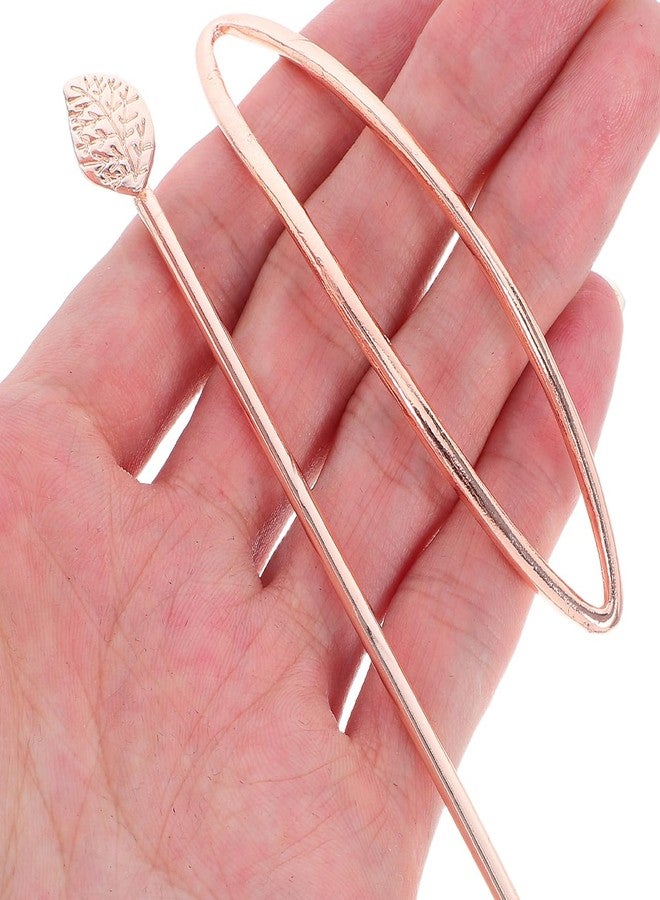 POPETPOP French Hair Bun Clip - Minimalist Bun Pins With Stick, Slide Ponytail Barrette, Oval Holder, Hairpin Cuff Accessories for Women Girls - Image 4