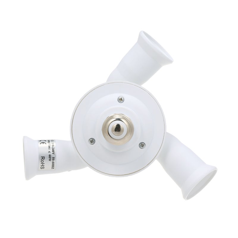 3 in 1 Light Socket Splitter E26/27 Adapter Converter for Standard LED Bulbs Vertical 180° Adjustable Horizontal 360° Adjustable Bendable Max 60W Socket Extender - Image 1