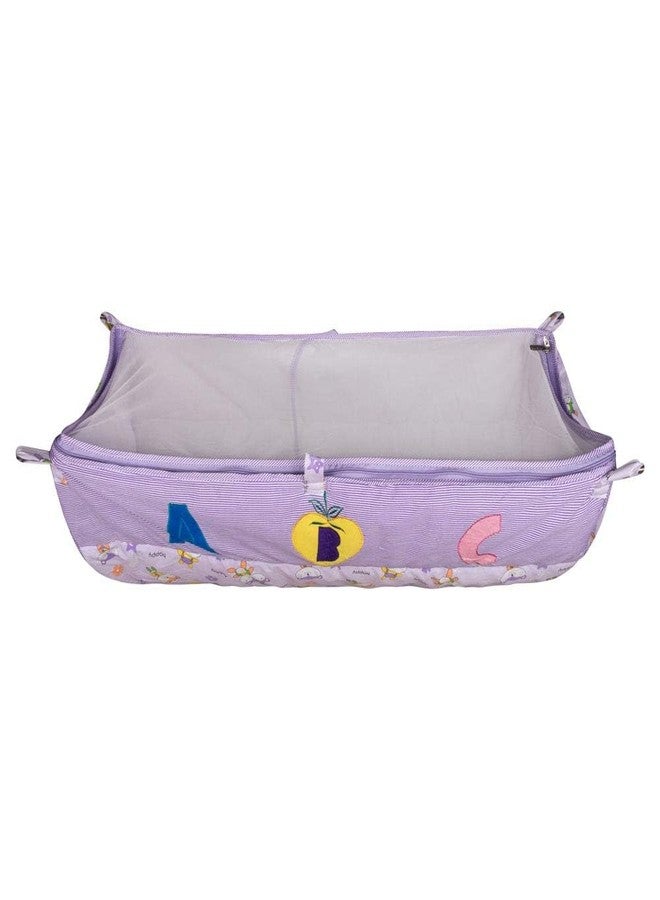 Dazzlia Dazzle Born Baby Khoya Cradle Cloth Only | Premium Cotton Baby Zoli for Ghodiyu, Jhula & Palna | Hanging Swing Hammock with Quilted Sponge Base & Integrated Protective Zipper Mosquito Net (Purple) - Image 4