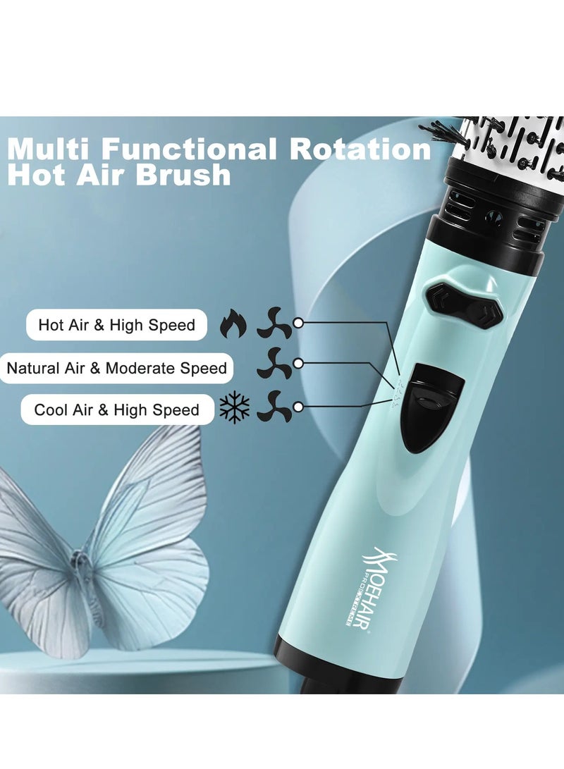 موهير فرشاة تجفيف الشعر الاحترافية للنساء والفتيات بقوة 1200 واط، تجفف وتحافظ على رطوبة الشعر وتقلل وقت التصفيف. فرشاة MO-7153 ذات تصميم أنيق لسهولة الاستخدام في المنزل أو كمصفف شعر. أداء سريع لتصفيف الشعر الناعم والمجعد. - Image 3