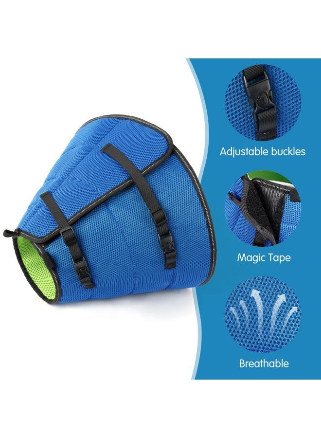 Cone Collar, Soft Recovery Collar, Adjustable for Medium Large Dogs (M), Blue+Green - Image 2