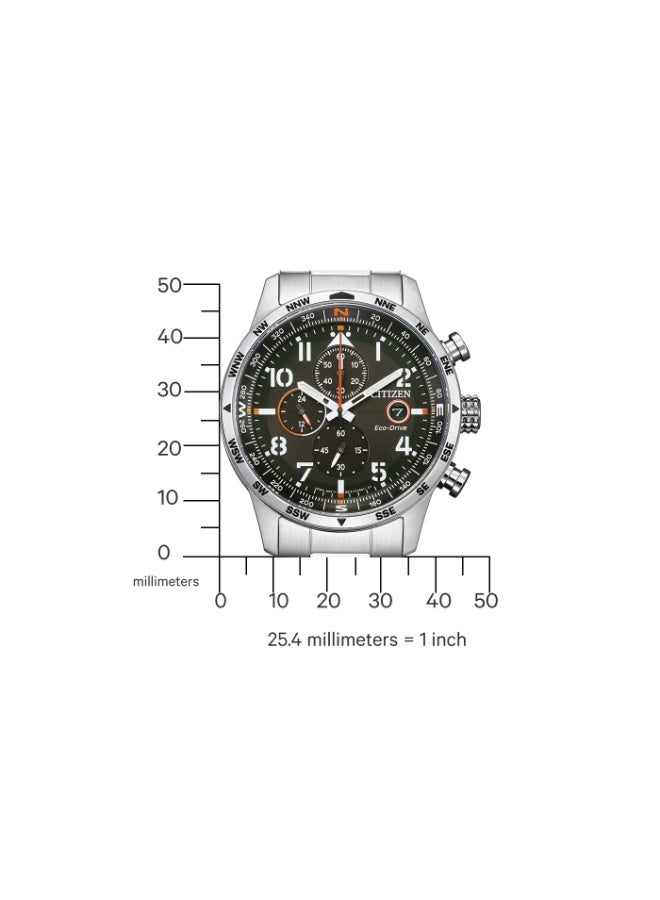 سيتيزن Eco-Drive Chronograph Men’s Watch CA0790-83E, 43 mm Black Dial, Stainless Steel Case & Bracelet, 100 m WR - Image 3