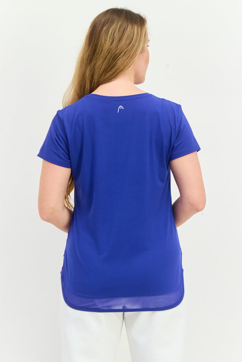 HEAD Women Sportswear Fit Short Sleeves Training Top, Dark Blue - Image 3
