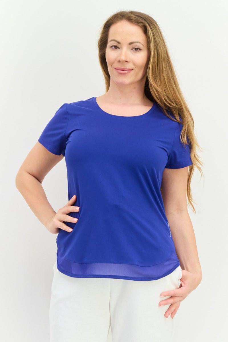 HEAD Women Sportswear Fit Short Sleeves Training Top, Dark Blue - Image 1