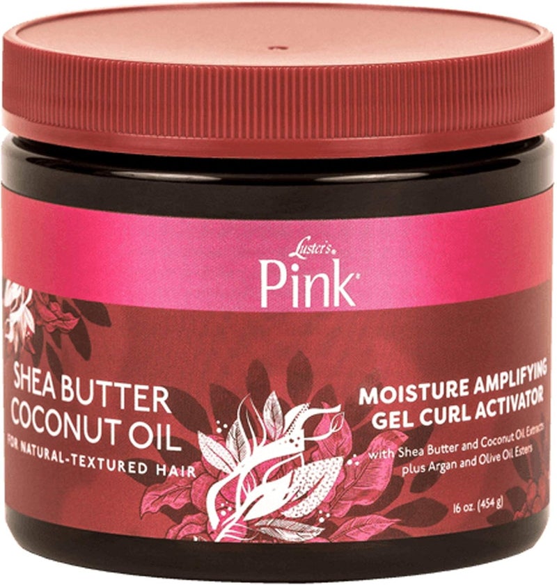 Lusters Pink Shea Butter Coconut Oil Moisturizing Amplifying Gel Curl Activator 16 oz