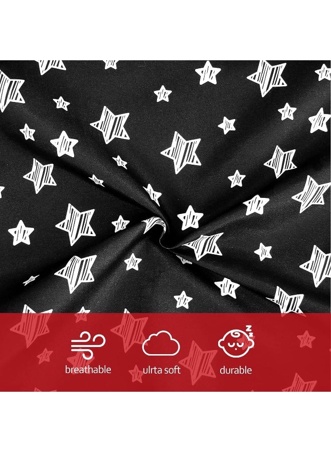 Moonsea Nursing Pillow Cover for Baby Snug Fits Boppy Nursing Pillows, Super Soft, for Breastfeeding Moms, Black Star - Image 3