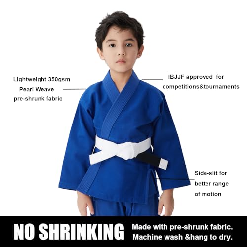 FIGHTSPIRIT Kids Brazilian Jiu Jitsu Gi Youth IBJJF Children’s BJJ Uniform Durable Pant & Jacket Belt Not Included - Image 2