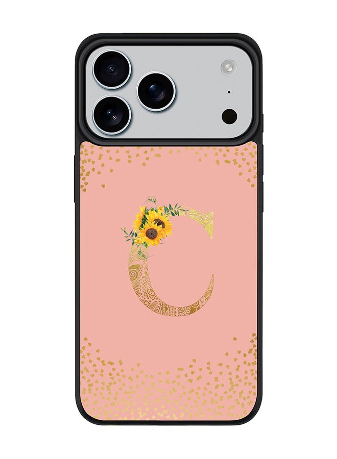 Stylizedd iPhone 17 Pro Max Case, [Compatible with MagSafe] Slim Magnetic cover Phone Case iPhone 17 Pro Max -Custom Floral Monogram - C  (Rose Pink ) - Image 1