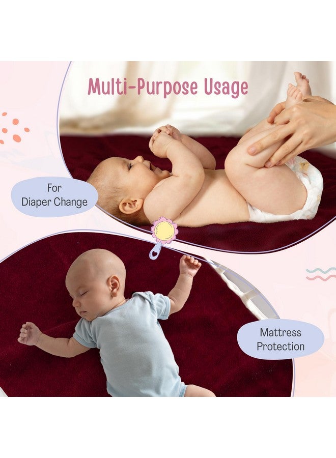 Luvlap LuvLap Instadry Anti-Piling Fleece Extra Absorbent Quick Dry Sheet for Baby, Baby Bed Protector, Waterproof Baby Sheet, Small Size 50x70cm, Pack of 1, Purple  - Image 5