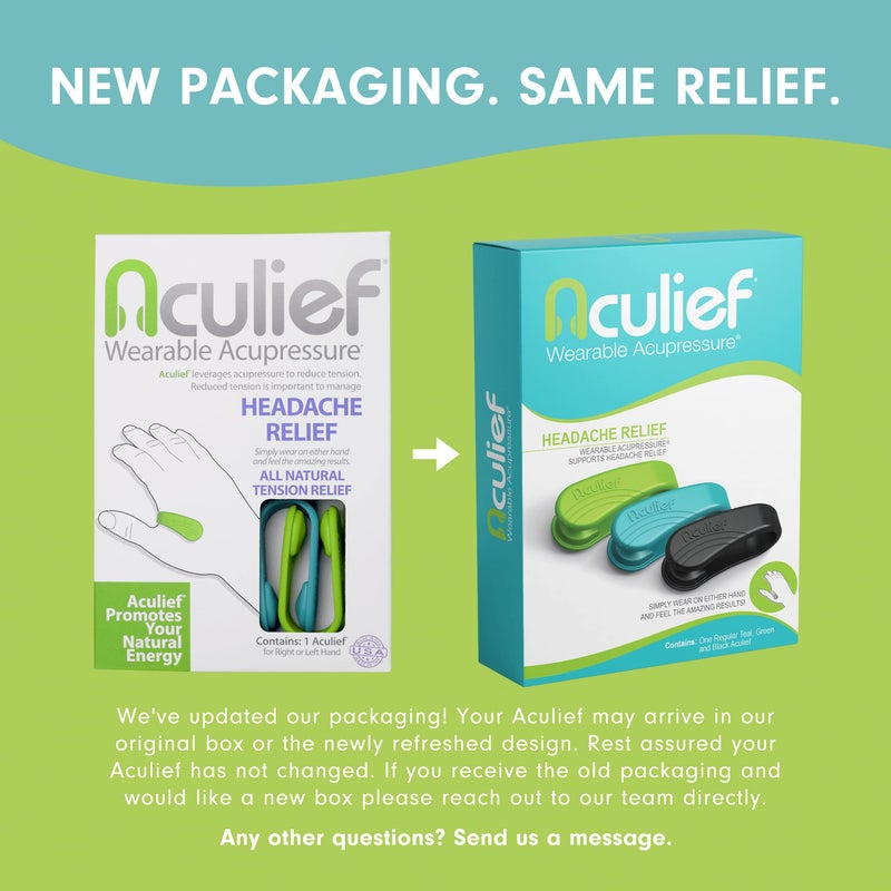 Aculief أكوليف 3 عبوات دعم طبيعي قابل للارتداء للعلاج بالضغط للاسترخاء، الصداع، الشقيقة، تخفيف التوتر وتخفيف آلام العضلات (عادي/متعدد الألوان) - Image 2