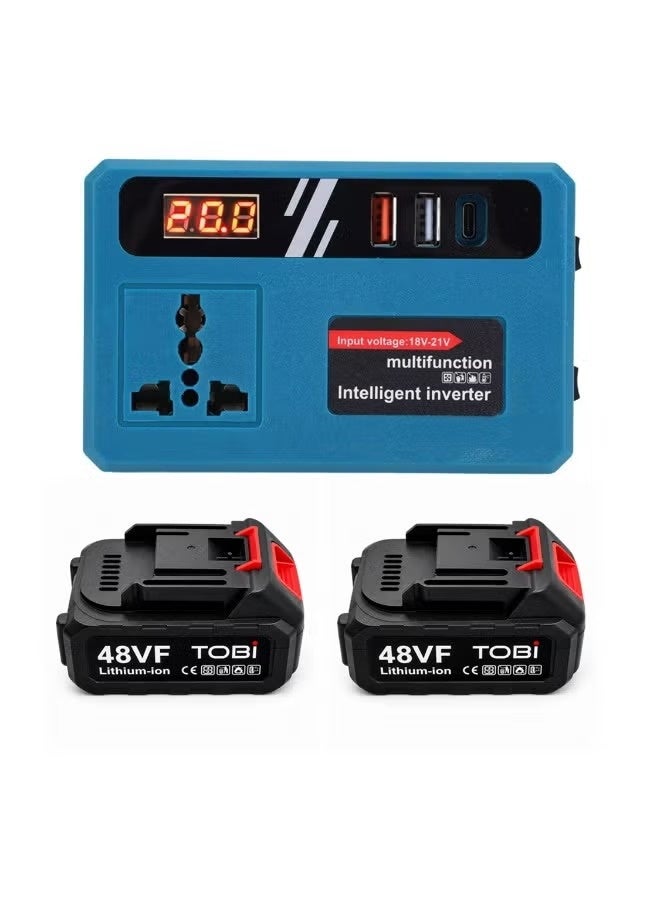 TOBI Multifunctional Intelligent Inverter Converter 21V to 110V/220V Power Adapter with Dual-Engine Intelligent Flash Charging, Advanced Protection System, Low Energy Consumption, High Compatibility and Anti-Electric Shock Design - Image 3
