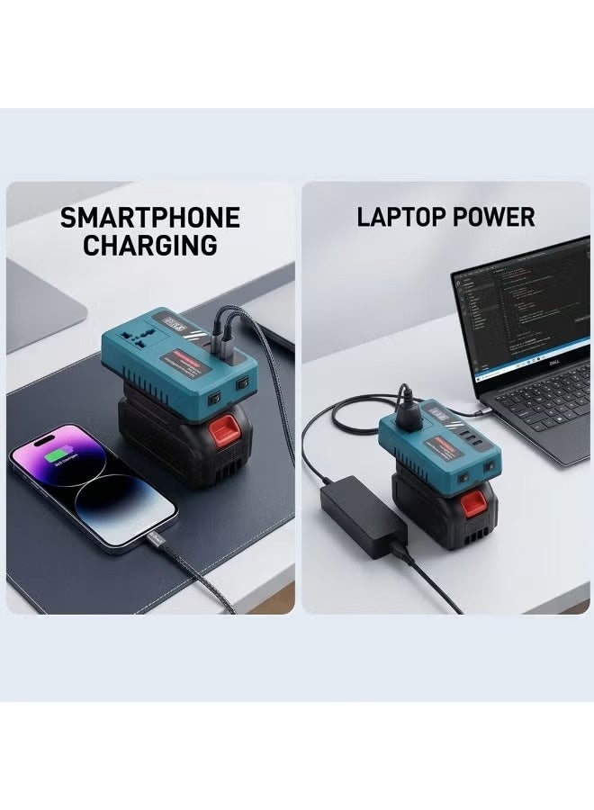 TOBI Multifunctional Intelligent Inverter Converter 21V to 110V/220V Power Adapter with Dual-Engine Intelligent Flash Charging, Advanced Protection System, Low Energy Consumption, High Compatibility and Anti-Electric Shock Design - Image 4