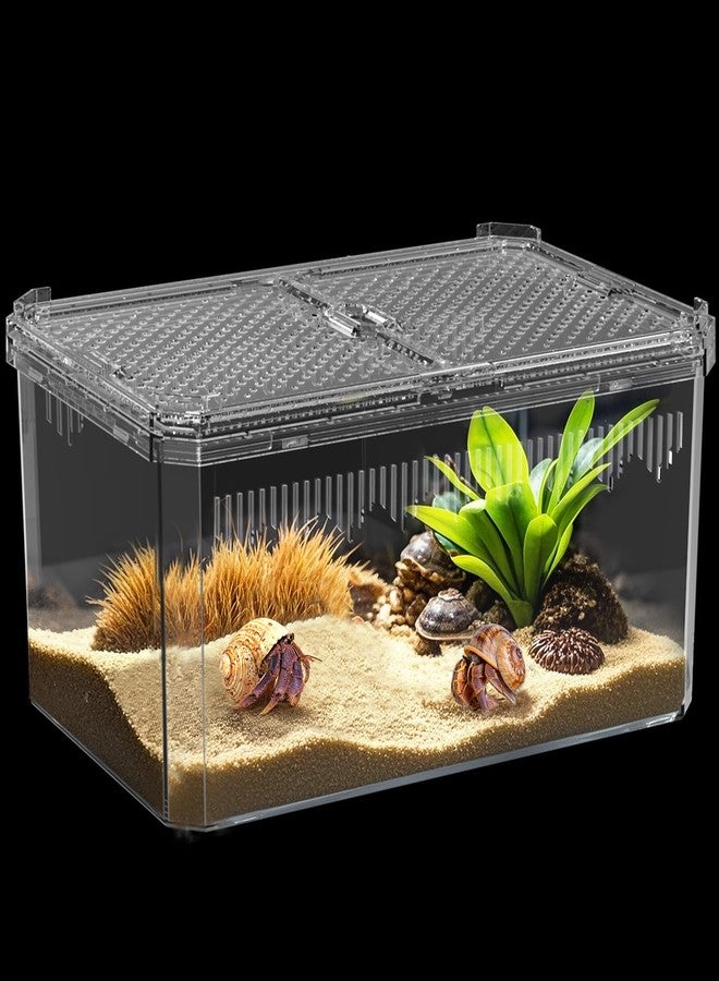 NOMOY 【No Assembly】 Breathable and Secure Reptile Tank with high Transparency - Ideal Container House for Hermit Crab, Tarantula Enclosure, Turtle Tank or Jumping Spider Habitat (M) - Image 2