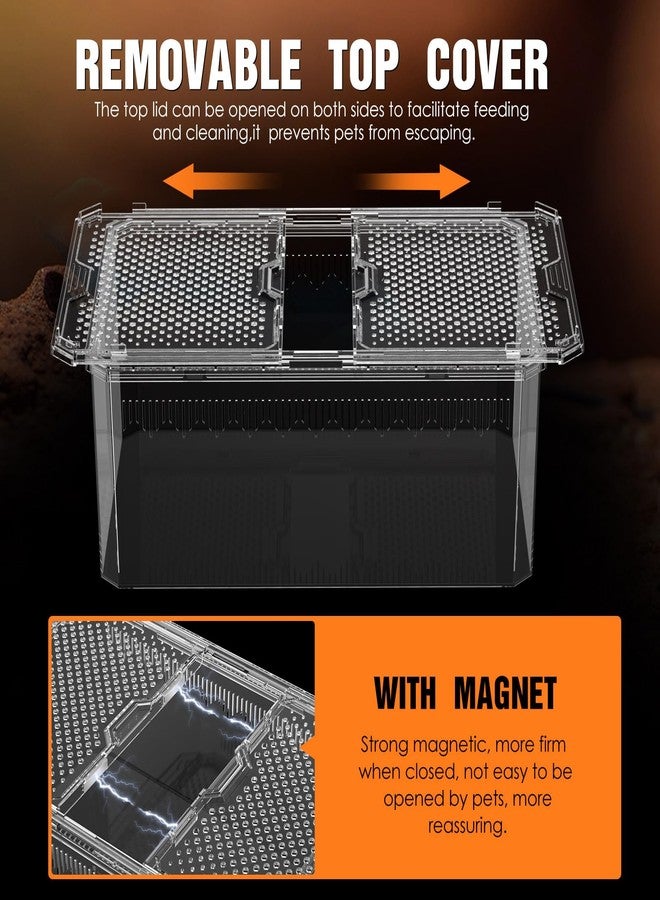 NOMOY 【No Assembly】 Breathable and Secure Reptile Tank with high Transparency - Ideal Container House for Hermit Crab, Tarantula Enclosure, Turtle Tank or Jumping Spider Habitat (M) - Image 4