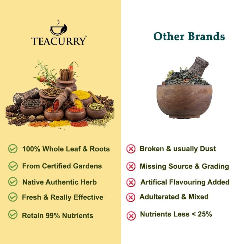 TEACURRY شاي كاري جذر عرق السوس العضوي (120 جرام) - يساعد في تحسين الهضم، يدعم الصحة الداخلية - خام من هولندا - Image 2