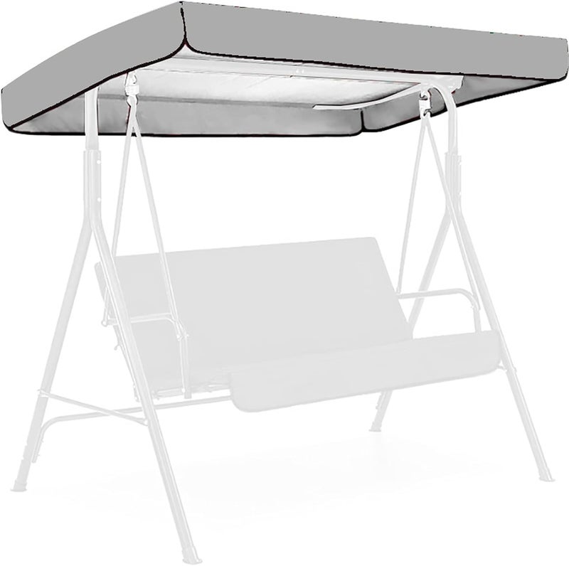 klarako Replacement Canopy for Garden Swing Seat, Garden Swing Chair Canopy Cover, Upgrade Waterproof/UV Resistant Canopy Cover for Garden Outdoor, 191x120cm (Silver) - Image 1