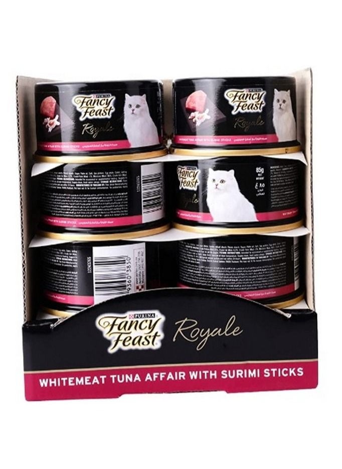 Purina Fancy Feast - Royale Whitemeat Tuna Affair With Surimi Sticks Cat Food 85g x 6 - Image 1