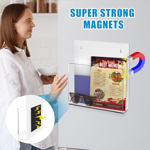 NiOffice 2-Pack Magnetic Acrylic File Holders with Clear View Panel for Notes, Recipes, Documents & More, Easy to Install & Space-Efficient for Refrigerators, Filing Cabinets & Metal Surfaces (Large) - Image 2