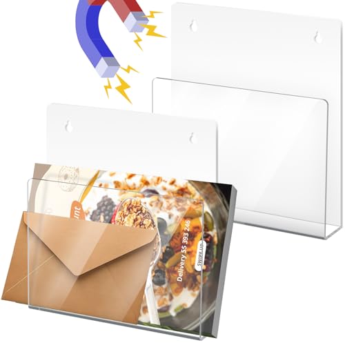 NiOffice 2-Pack Magnetic Acrylic File Holders with Clear View Panel for Notes, Recipes, Documents & More, Easy to Install & Space-Efficient for Refrigerators, Filing Cabinets & Metal Surfaces (Large) - Image 1