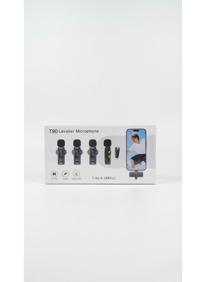 T90 4-in-1 Wireless Lavalier Microphone System with Noise Cancellation - Image 1