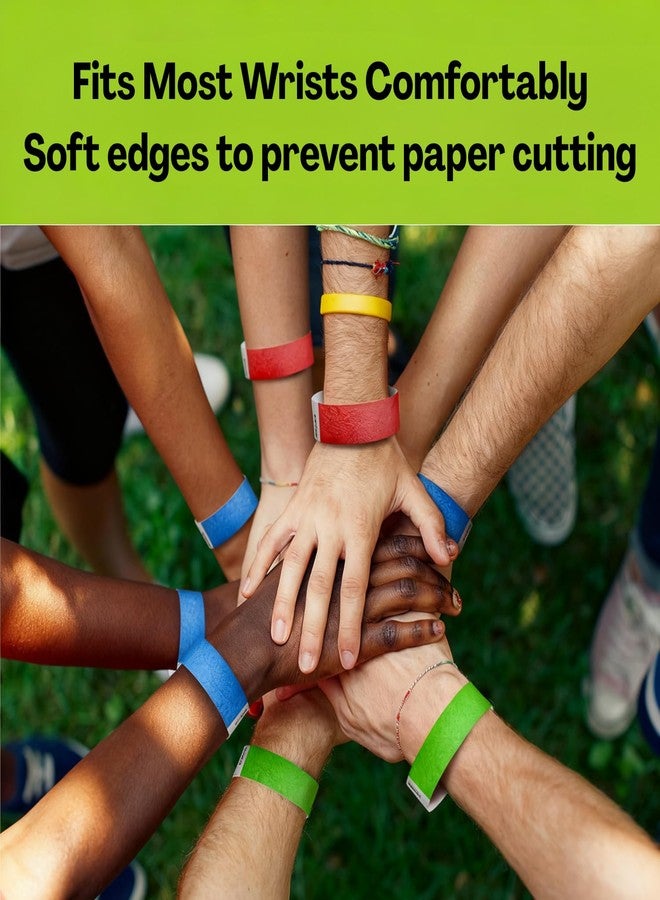 Flavizo 300pcs Waterproof Paper Wrist Bands Colorful Hand Bands for Events Parties Concerts Festivals, Disposable Paper Strips Wristband Identification Party Bands for Wrist - Image 5