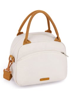 Y&D Stylish and Spacious Lunch Bag Set, Perfect for Work, School, Picnics, Travel - Includes Utensils Insulated Tote Bag, Beige  - Image 1