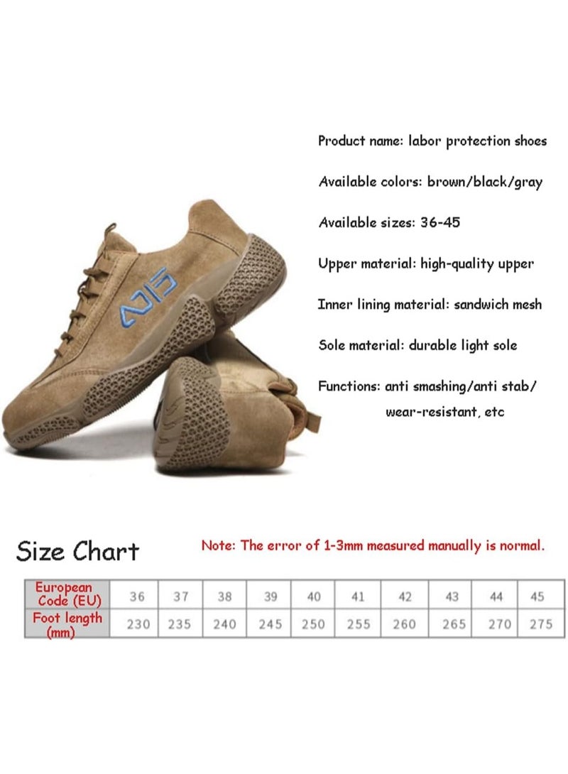 Labor Protection Shoes Men's Anti Smashing And Anti Piercing Casual Fashionable Safety Protection Shoes Leather Men's And Women's Anti-skid Work Shoes,steel Toe Cap Boots,Safety Shoes,3Colors(36-46EU) - Image 2