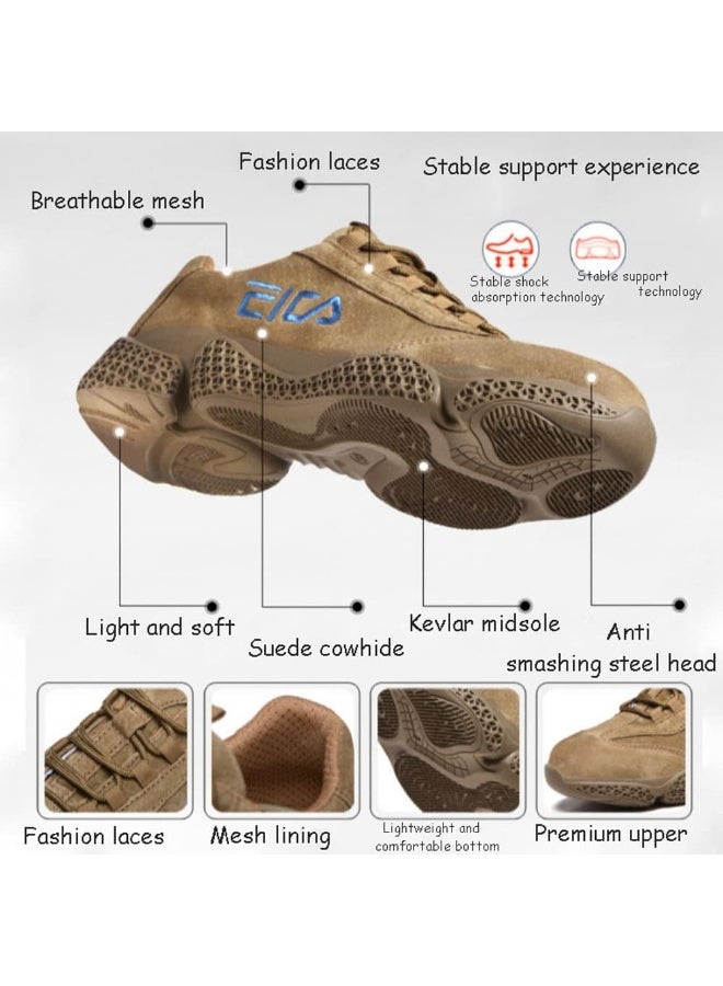 Labor Protection Shoes Men's Anti Smashing And Anti Piercing Casual Fashionable Safety Protection Shoes Leather Men's And Women's Anti-skid Work Shoes,steel Toe Cap Boots,Safety Shoes,3Colors(36-46EU) - Image 3