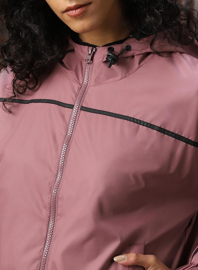 HIGH STAR Women's Plum 100% Polyester Solid Oversized Jacket - Image 5