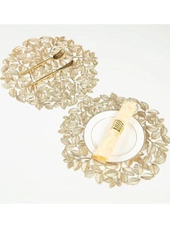 Generic Round table linen two pieces in gold color  - Image 3