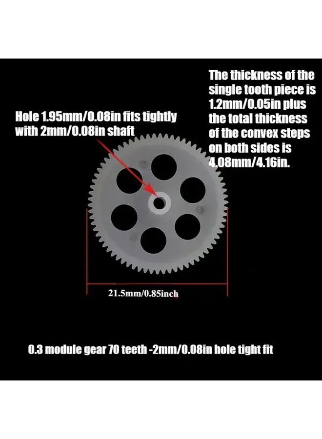 10pcs 0.3 Modular Plastic Gear 70 Teeth 2mm Hole For Model Airplane Tight Fit Durable - Image 2