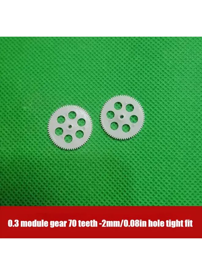 10pcs 0.3 Modular Plastic Gear 70 Teeth 2mm Hole For Model Airplane Tight Fit Durable - Image 1