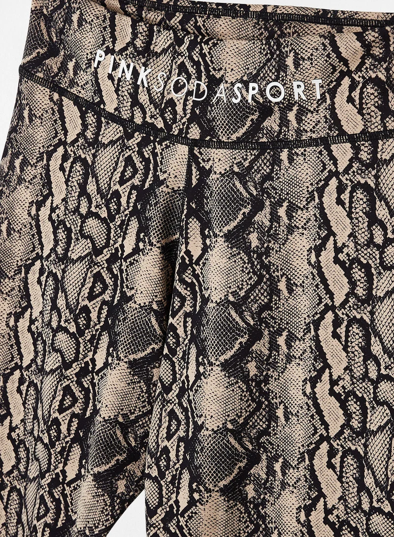 Pink Soda Python Print Leggings