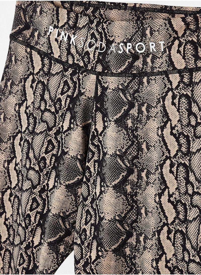 Pink Soda - Python Print Leggings - Image 1