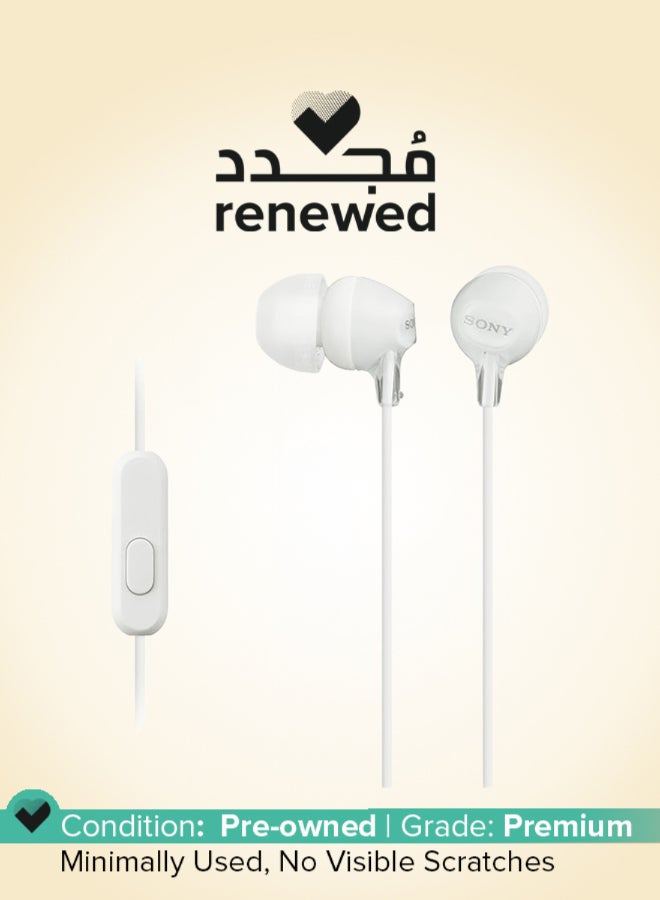 Sony Renewed - EX15AP In-Ear Headphone w/ mic White - Image 1