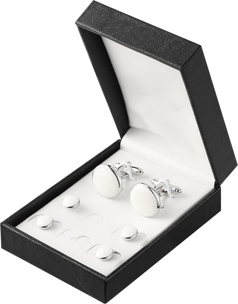 Zealmer 316L Stainless Steel Cufflinks Shirt Studs Business Wedding Gifts for Men - Image 2