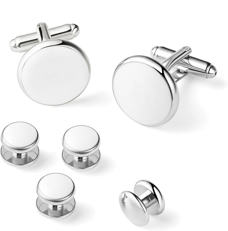 Zealmer 316L Stainless Steel Cufflinks Shirt Studs Business Wedding Gifts for Men - Image 1