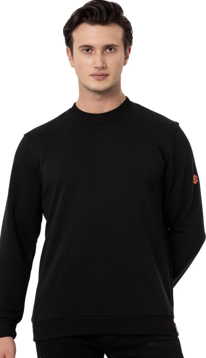 Scooter  Crew Neck Black Men's Sweatshirt M1515TS