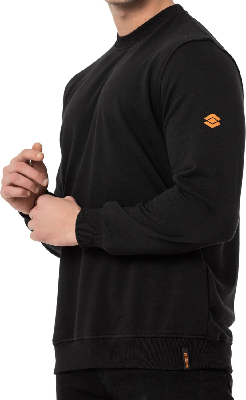 Scooter  Crew Neck Black Men's Sweatshirt M1515TS