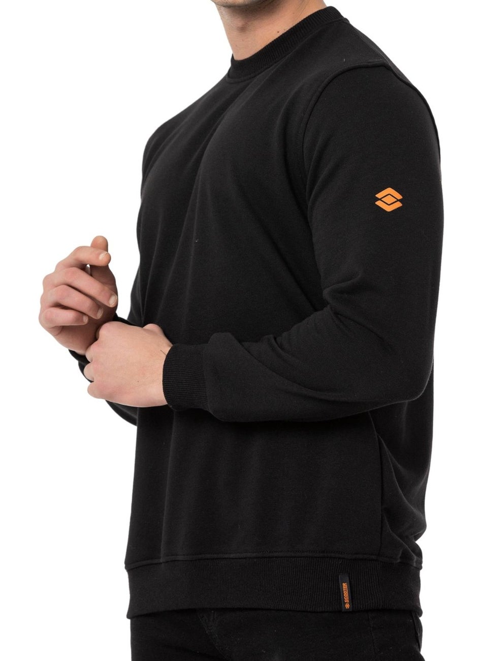 Scooter  Crew Neck Black Men's Sweatshirt M1515TS  - Image 4