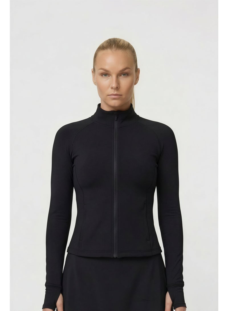 CORRE Active Wear Nova Padel Jacket - Black - Image 1