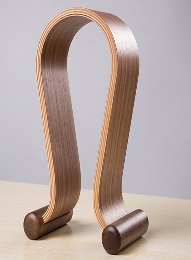SAMDI Wooden Walnut Wood Headphone Gaming Headset Display Stand Holder HangerBlack Walnut - Image 2