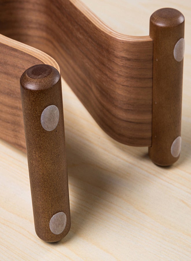 SAMDI Wooden Walnut Wood Headphone Gaming Headset Display Stand Holder HangerBlack Walnut - Image 3