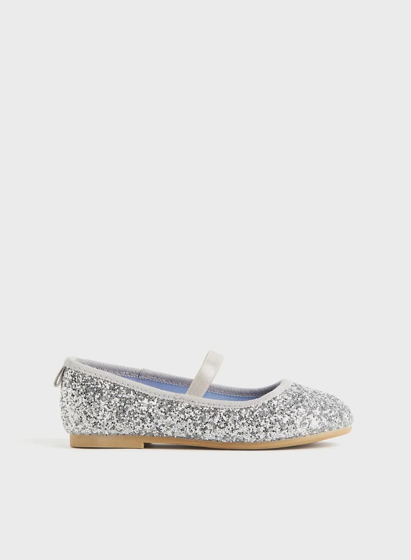 H&M Kids Glittery Slip On Ballerinas