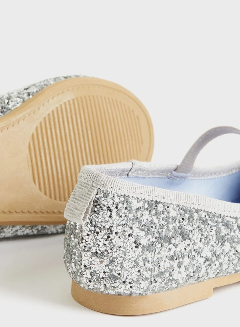 H&M Kids Glittery Slip On Ballerinas