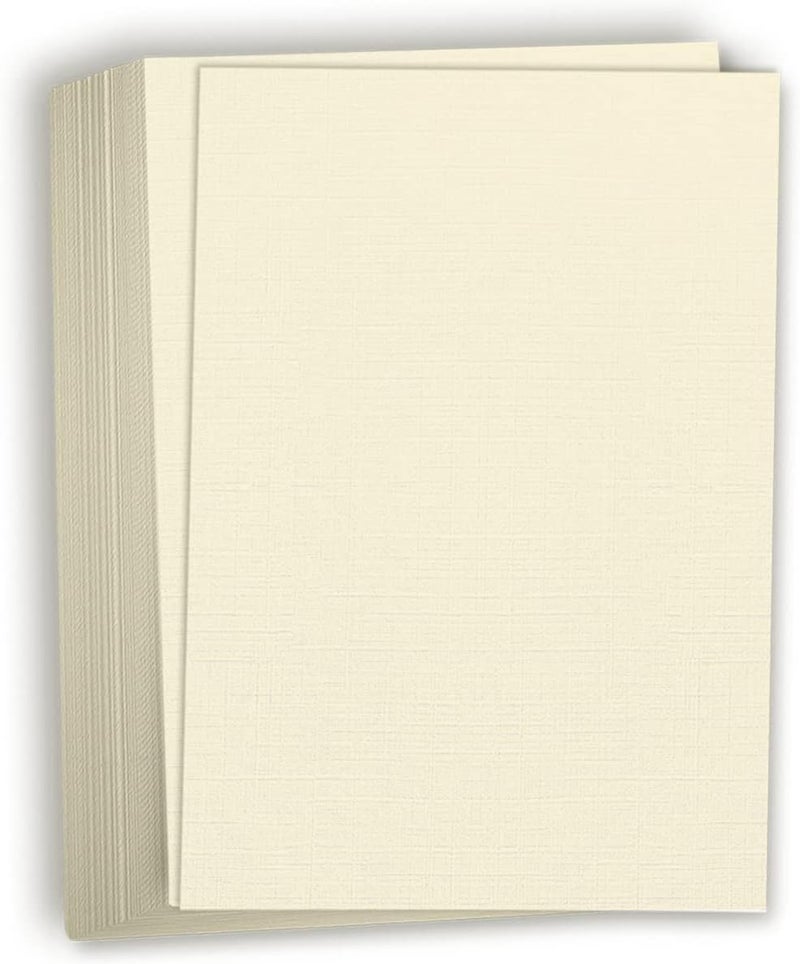 Hamilco Resume Linen Textured Cardstock Paper – 8 1/2 x 11" Blank Thick Heavy Weight 80 lb Cover Card Stock for Printer - 50 Pack (Ivory) - Image 1