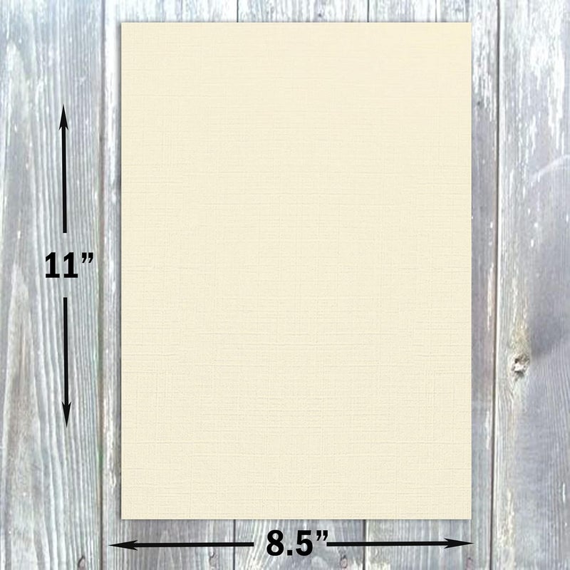 Hamilco Resume Linen Textured Cardstock Paper – 8 1/2 x 11" Blank Thick Heavy Weight 80 lb Cover Card Stock for Printer - 50 Pack (Ivory) - Image 3